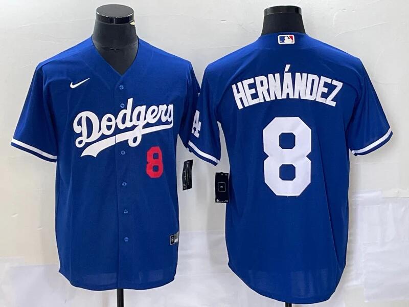 Los Angeles Dodgers #8 Enrique Hern??ndez Blue Flex Base Stitched Jersey